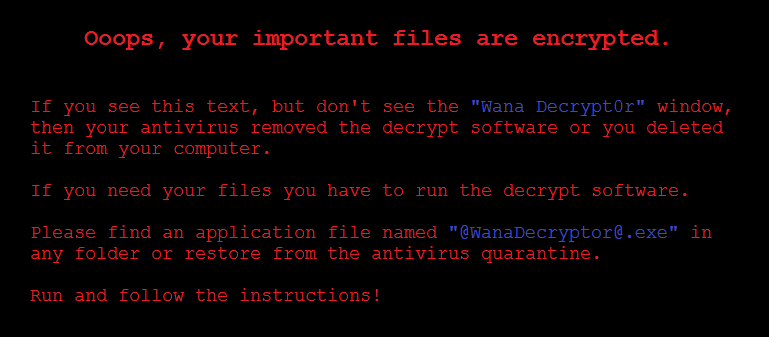 WannaCry Background Ransom Note