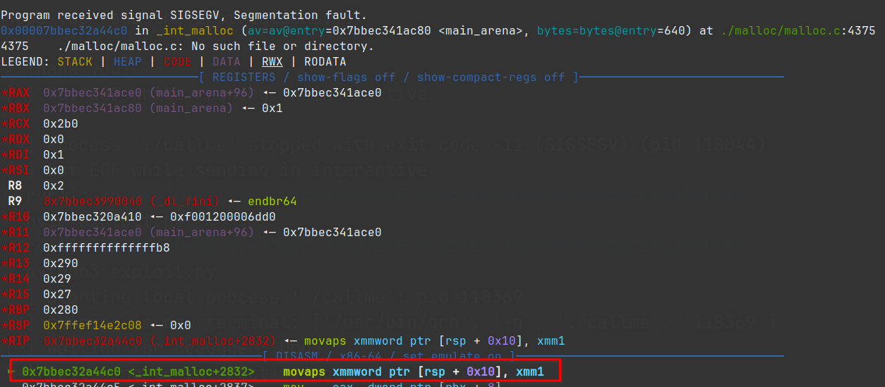 MOVAPS Segfault